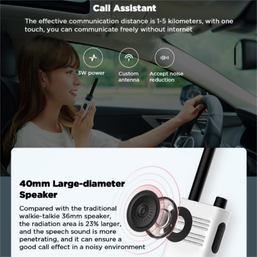 Jual Mi Walkie Talkie Lite 16 Channel 2000mAh HT Intercom | Shopee ...