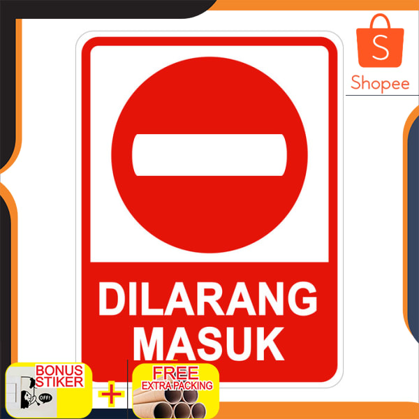 Jual Plang Papan Rambu Dilarang Masuk Forboden Plat Aluminium 45x60 cm ...