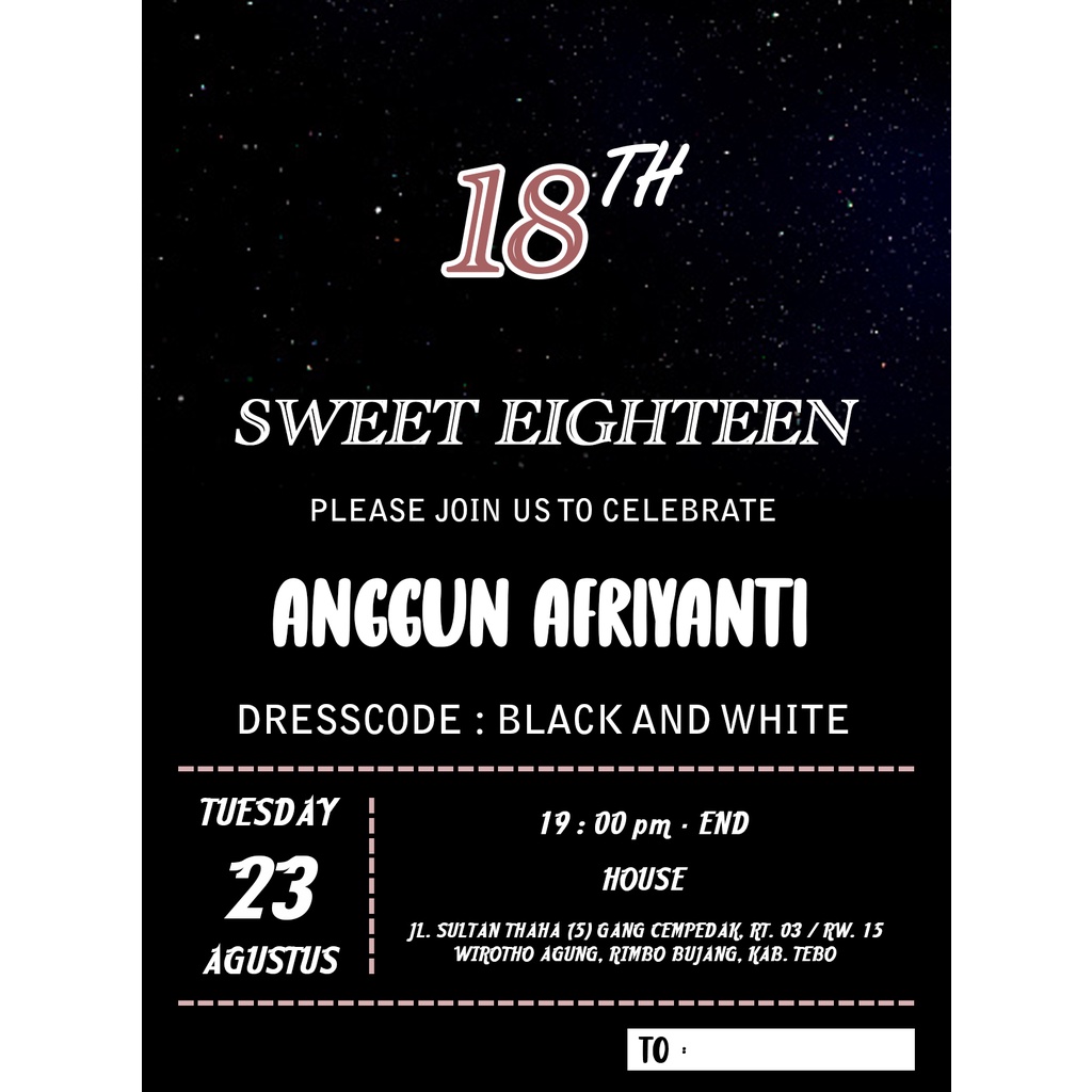Jual Undangan Ulang Tahun - Cetak Ulang Tahun Sweet Seventeen - Cetak