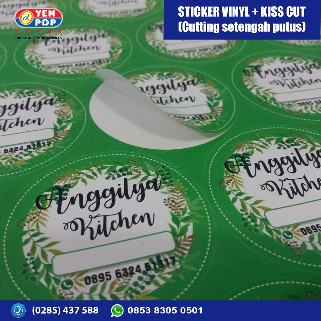 Jual Cetak Sticker Vinyl A3 Kiss Cut Cutting Setengah Putus