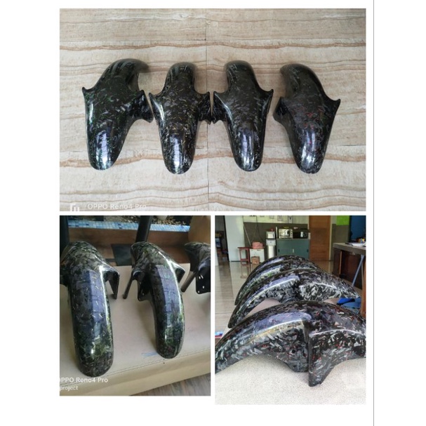 Jual spakbor depan ninja 150 r.forged carbon biru reflektif | Shopee