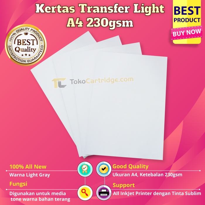 Jual Kertas Transfer Dark A4 230gsm, Transfer Paper Light Gray Dark ...