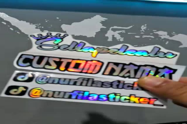 Jual STIKER HOLOGRAM HARTA TAHTA, STIKER NAMA CUSTOM sticker nama ...