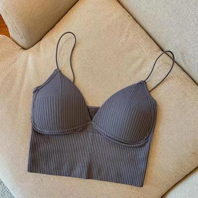 Jual Batammode Tanktop Wanita Ada Cup Bra Korean Kamisol Basic Motif Polos Deep V Neck Shopee 0484