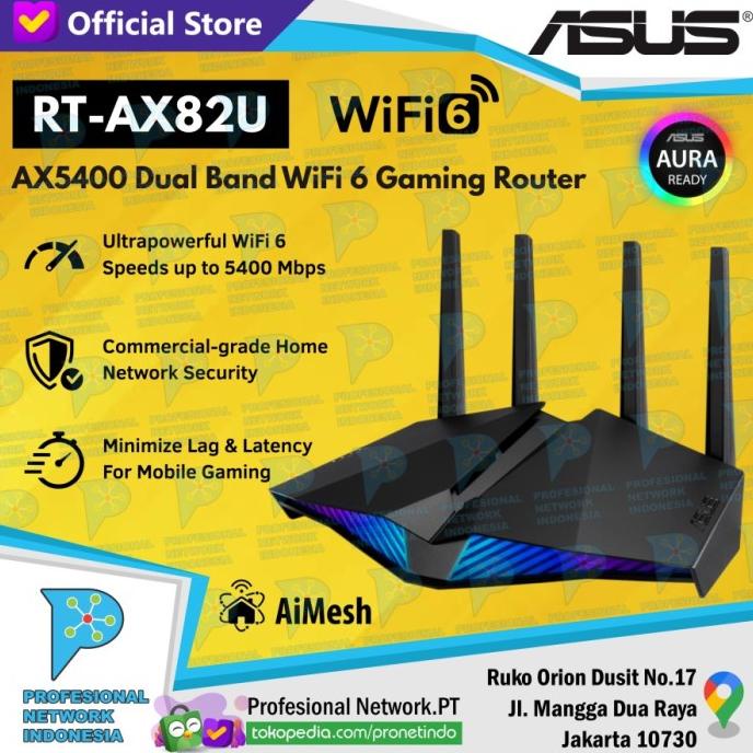 Jual ASUS RTAX82U AX82 WiFi 6 Dual Band WiFi AX5400 Gaming Router