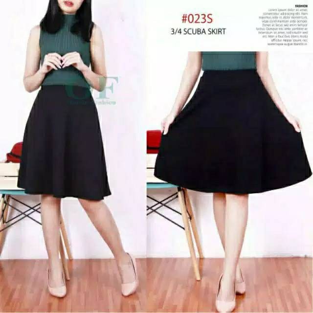 Jual ROK SCUBA PENDEK / ROK MIDI / ROK PENDEK WANITA / ROK PENDEK HITAM ...