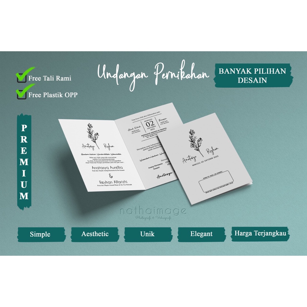 Jual UNDANGAN HITAM PUTIH MURAH - UNDANGAN PERNIKAHAN PREMIUM DESAIN