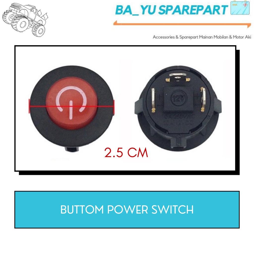 Jual TOMBOL POWER SWITCH SAKLAR ON OFF UKURAN 2.5 CM / MOBILAN AKI ...