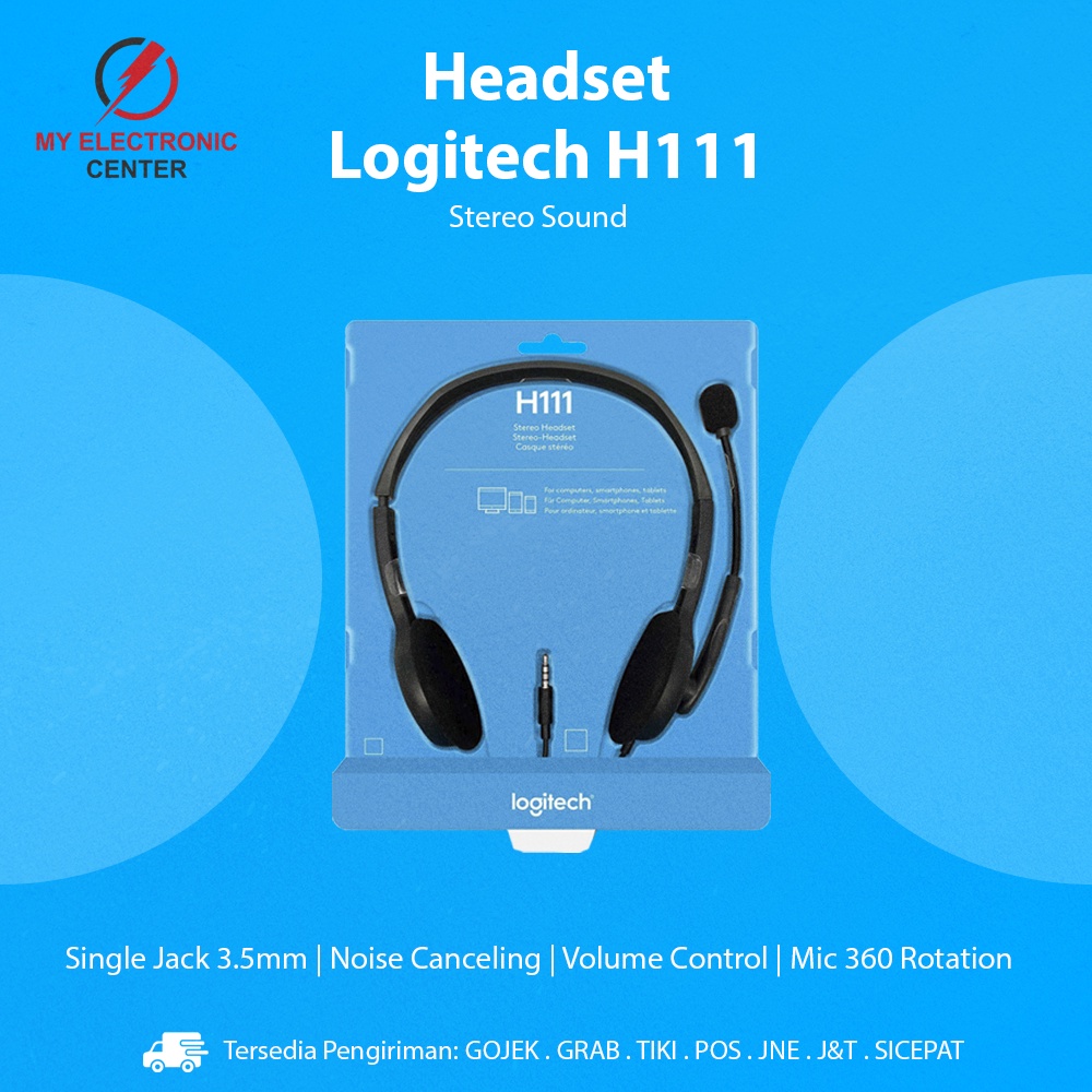 Headset Logitech H111 Single Jack 3.5mm Headphone For PC Laptop Notebook HP