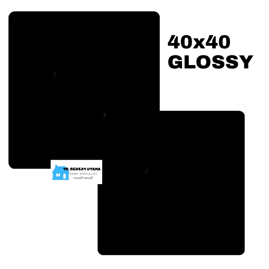 Jual KERAMIK LANTAI 40X40 HITAM GLOSSY-KERAMIK LANTAI HITAM 40X40