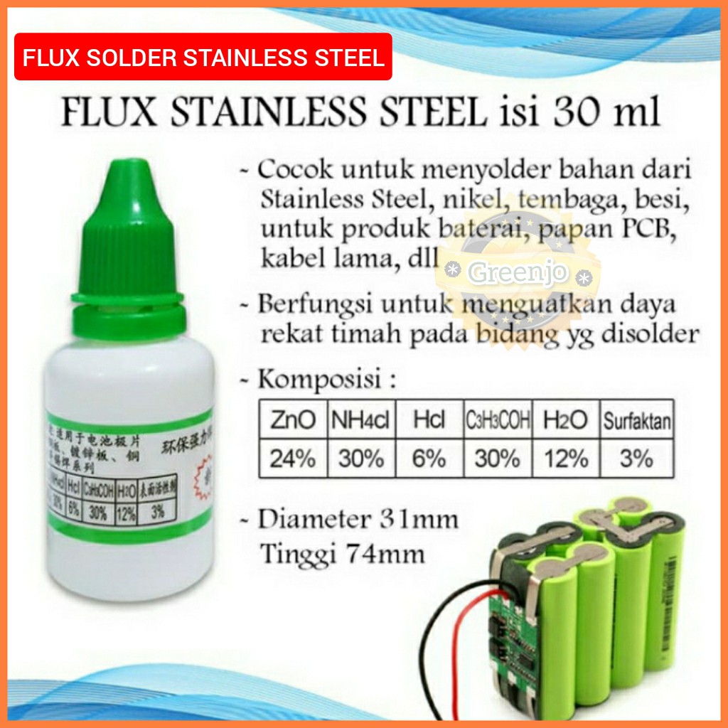 Jual Flux Solder Stainless Steel Ml Fluk Stainless Steel Kuningan