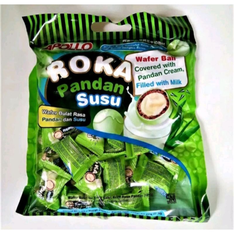 Jual APOLLO ROKA pandan susu wafer ball covered with pandan cream ...