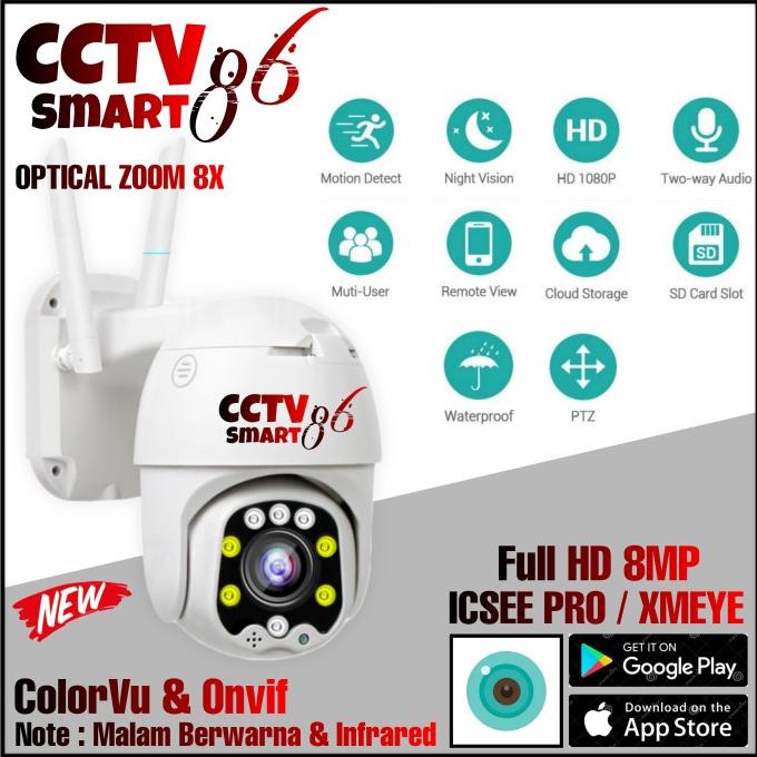 TELECAMERA VIDEOSORVEGLIANZA PTZ IP CAM WIFI DOME ESTERNO SPEED ZOOM ICSEE 2PZ