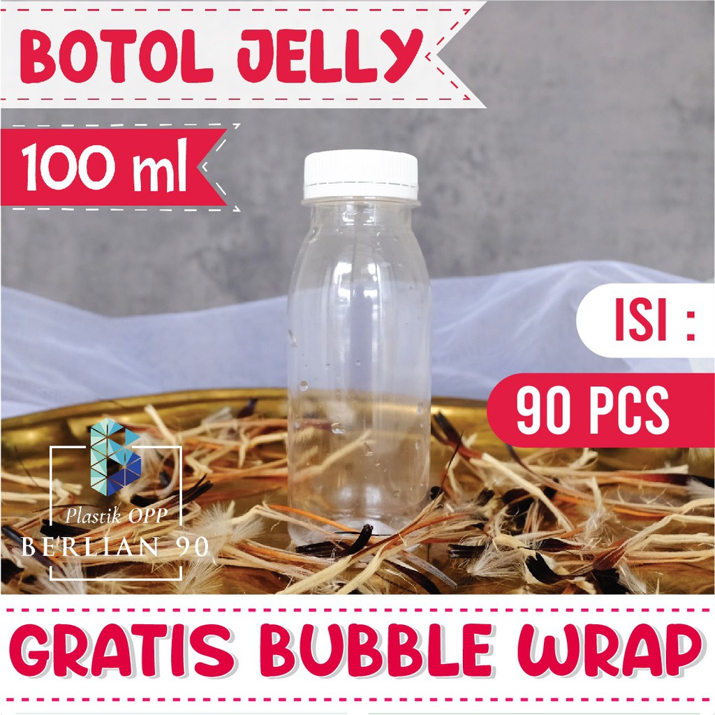 Jual Botol Jelly 100 Ml Botol Plastik Isi 90 Pcs Free Packing Bubble Wrap Botol Jelly 100