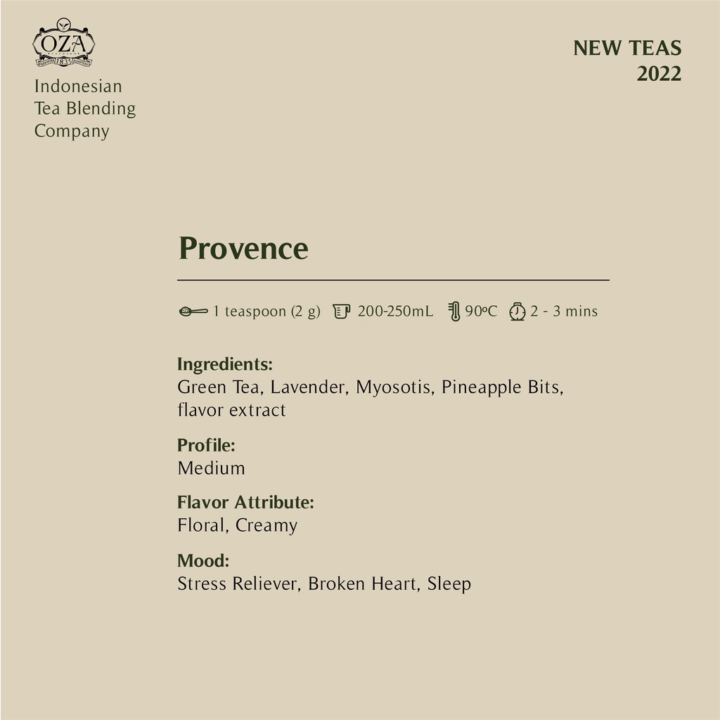 Jual OZA Tea - Provence | Artisan Tea - Green Tea | Specialty Grade ...