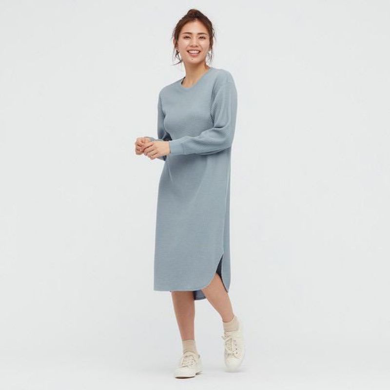 Jual WAFFLE TUNIK RAJUT KNIT DRESS UNIQLO | Shopee Indonesia