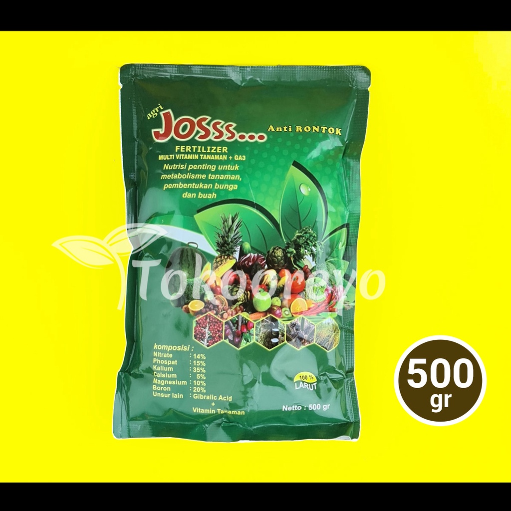 PUPUK JOSSS AGRI JOSS 500 GRAM KEMASAN PABRIK ANTI RONTOK BUNGA BUAH