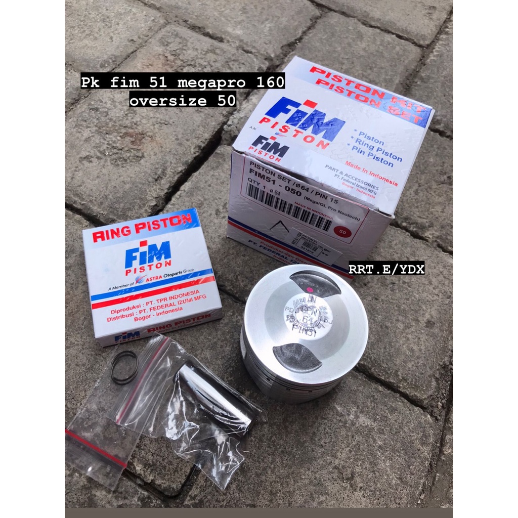 Jual PISTON KIT FIM 51 MEGAPRO 160 PRIMUS OVERSIZE STD-200 | Shopee ...