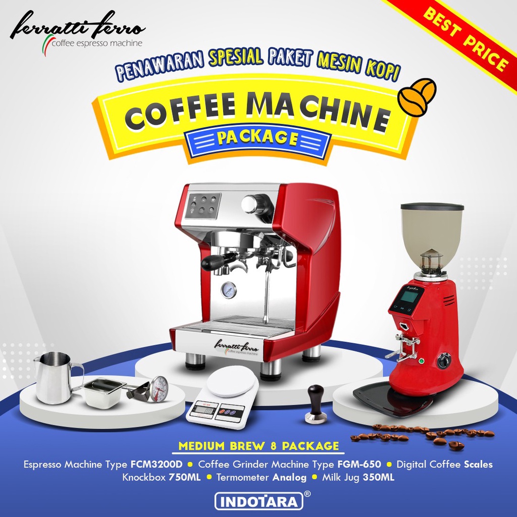 Jual Paket Mesin Kopi Espresso Mesin Kopi Ferratti Ferro Medium