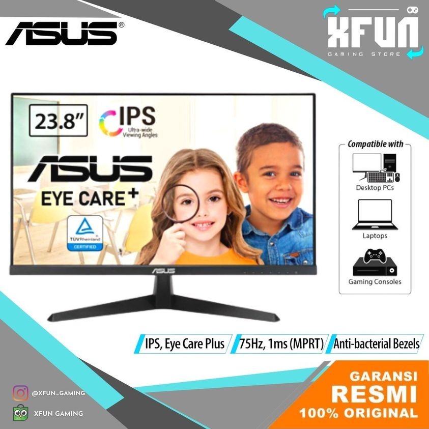 Jual ASUS Monitor VY249HE 23.8 Inch FHD IPS 75Hz Eye Care Monitor ...