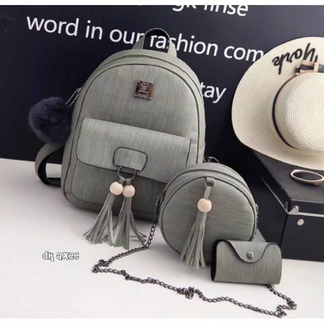 Jual ransel rumbai 3in1 / backpack 3in1 /tas fashion | Shopee Indonesia