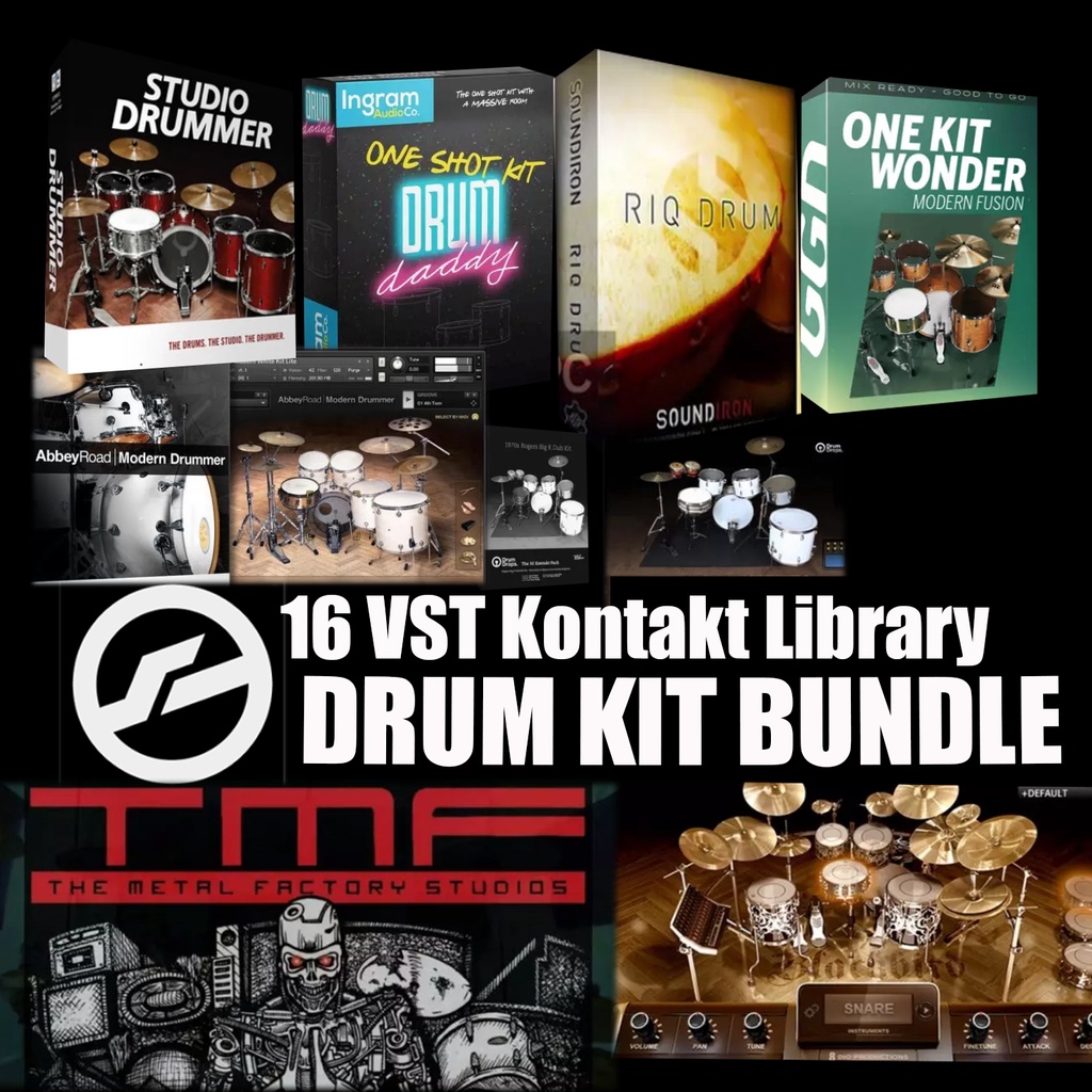 Jual VST Plugin 16 Kontakt Library Drum Kit Bundle | Shopee Indonesia