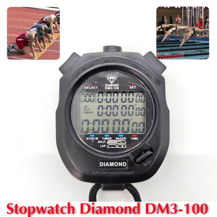 Jual Stopwatch Diamond Original 100 Memory Digital Olahraga | Shopee ...