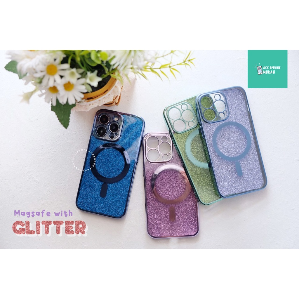 Jual NEW !! MAGSAFE PLATING WITH PAPER GLITER CASE IPHONE 13 PROMAX 13 ...