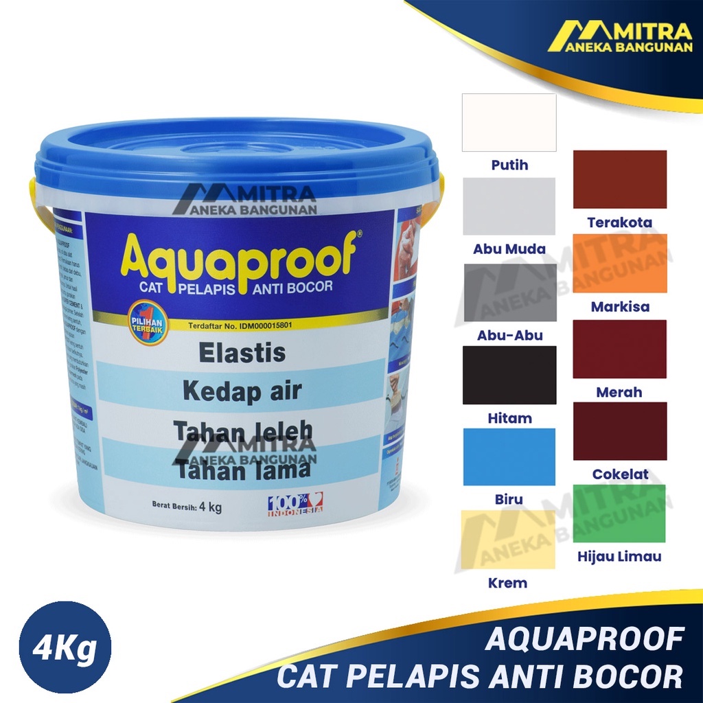 Jual Aquaproof 4 Kg Cat Pelapis Anti Bocor Cat Tembok Waterproof Cat Anti Air Shopee Indonesia 4393