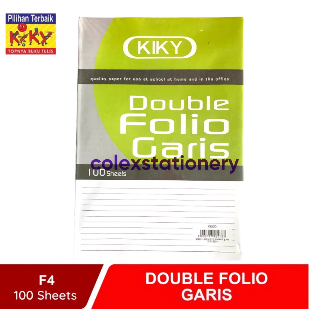 Jual Kertas Double Folio Kertas Double Folio Bergaris Kiky 100 Lembar Shopee Indonesia 7897