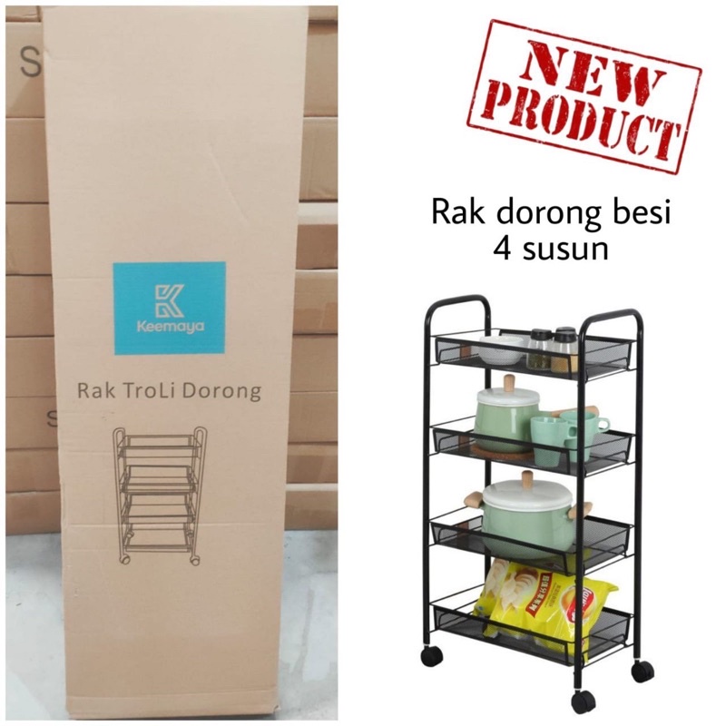 Jual rak besi 4 susun roda | Shopee Indonesia