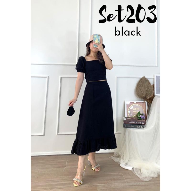 Jual Hee Young Set Fashion Wanita Crop Top Skrit Set Setelan Atasan Rok ...