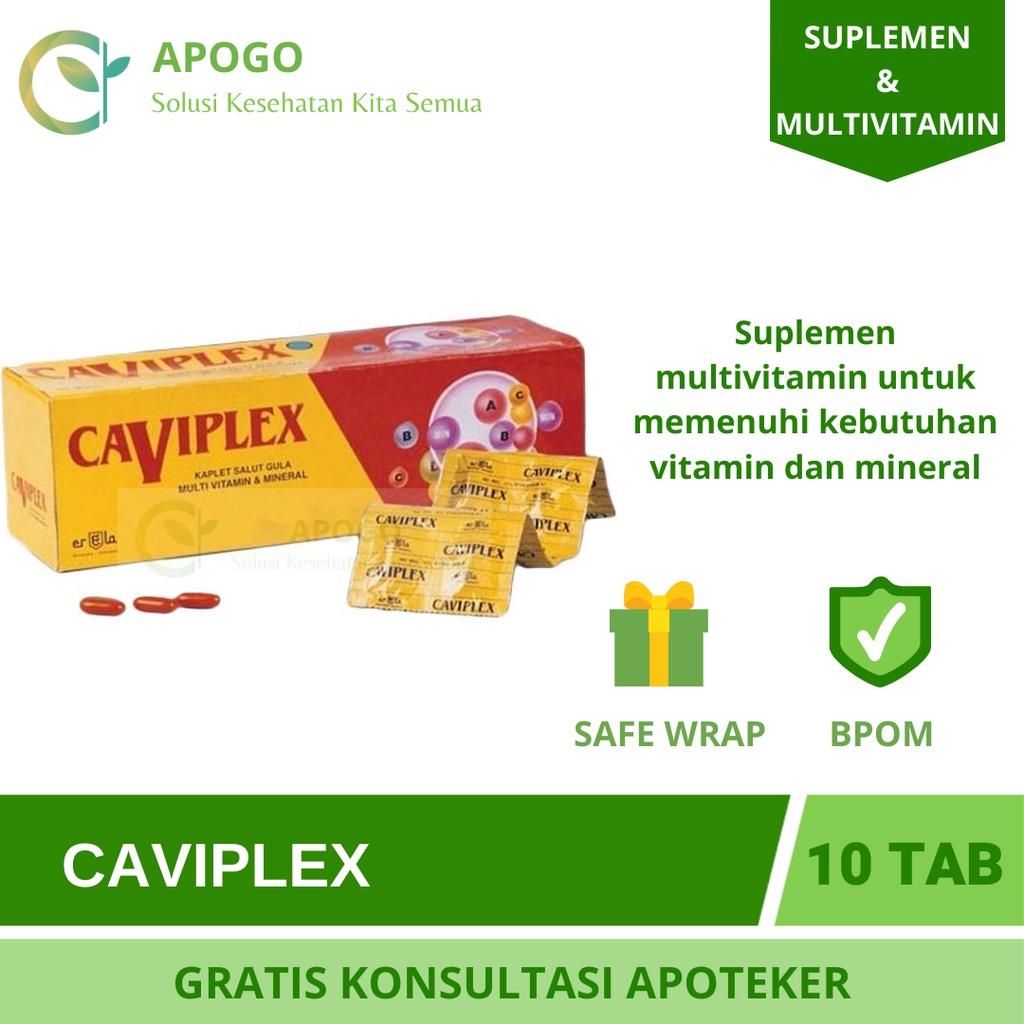 Jual CAVIPLEX MULTIVITAMIN DAN MINERAL 1 STRIP ISI 10 TABLET | Shopee ...