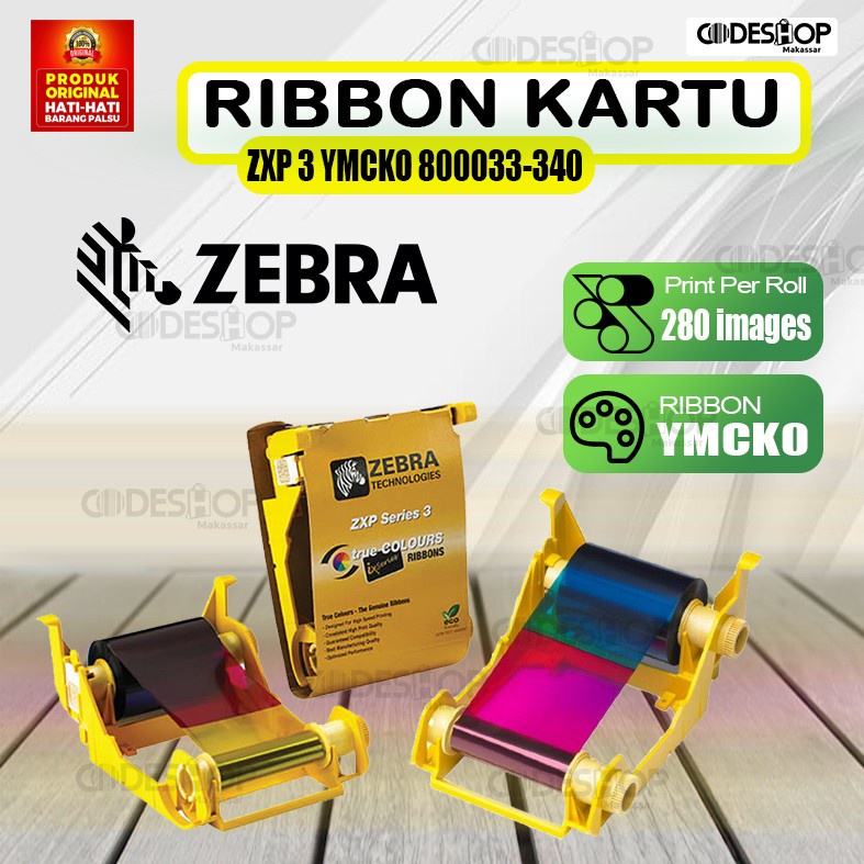 Jual RIBBON PRINTER ZEBRA ZXP SERIES 3 - ZXP3 YMCKO 800033-840 (200 ...