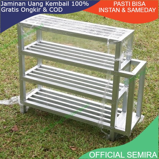 Jual hollow rak sepatu 4 susun/rak hollow baja ringan/rak bunga murah
