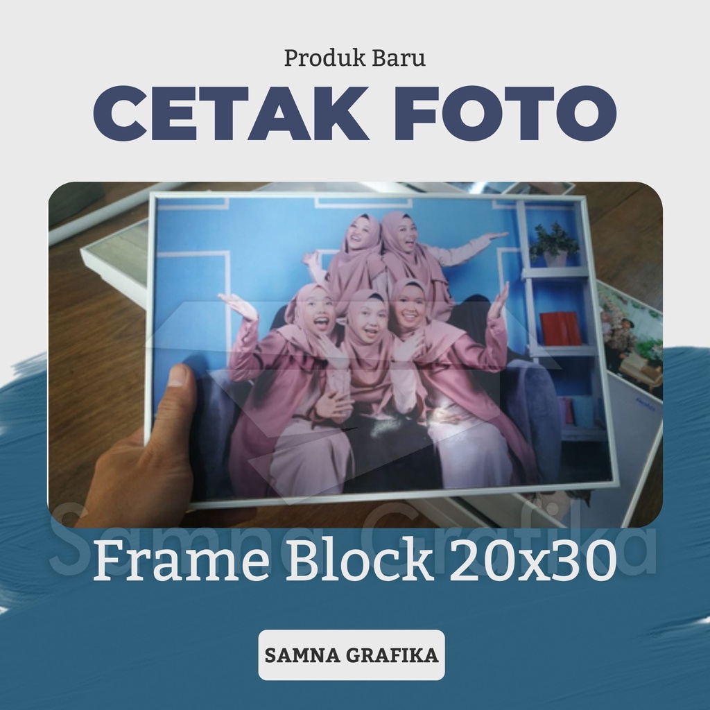 Jual Cetak Foto Bingkai Ukuran 10r 20x30 Cm Laminasi Frame Foto Block