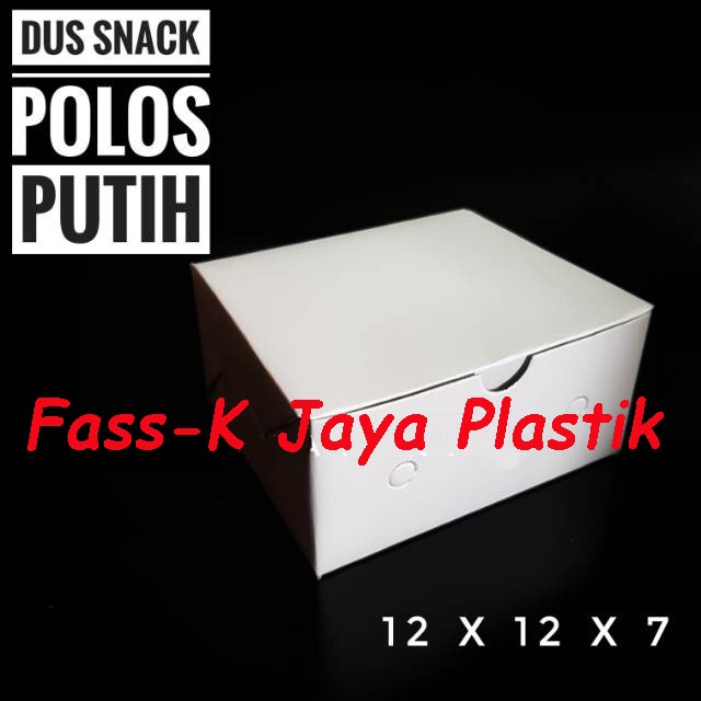 Jual Box Snack 12x12 Dus Kotak Kue Roti putih Polos Uk 12 x 12 | Shopee ...