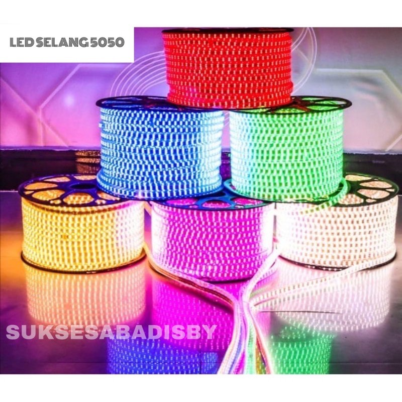 LED STRIP SELANG 5050 220V METERAN SUPER TERANG SMD 5050 WATERPROOF / LAMPU PLAFON / LAMPU DEKORASI