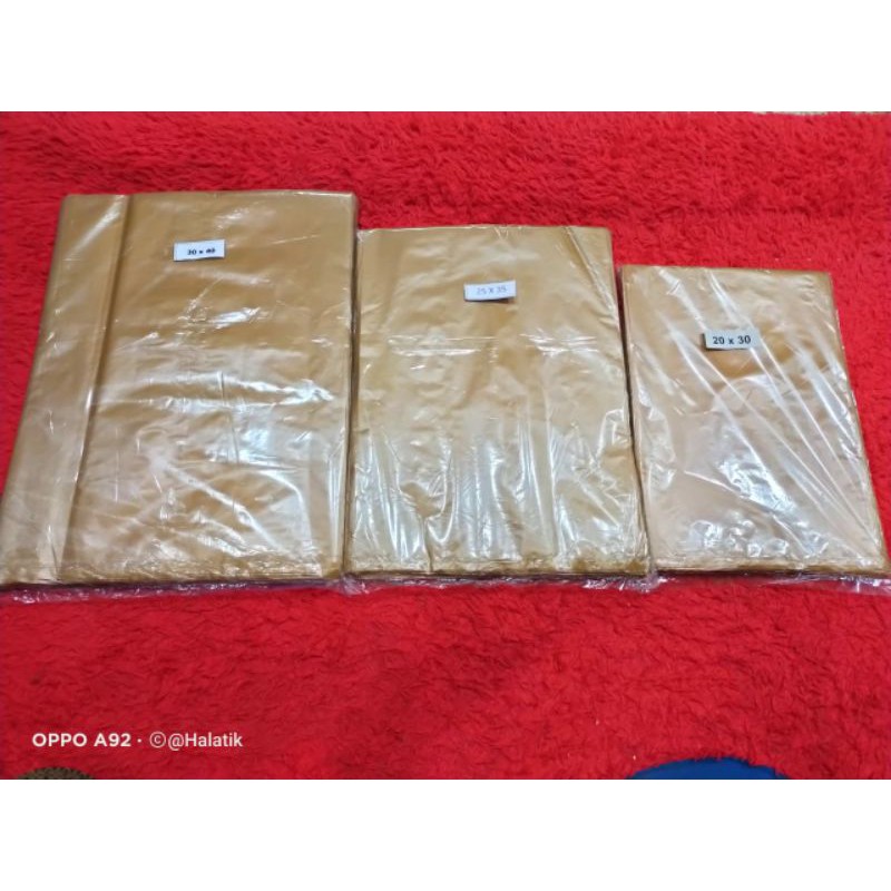 Jual PLASTIK PAKING HD TANPA PLONG warna gold...(1 pack=100 lbr ...