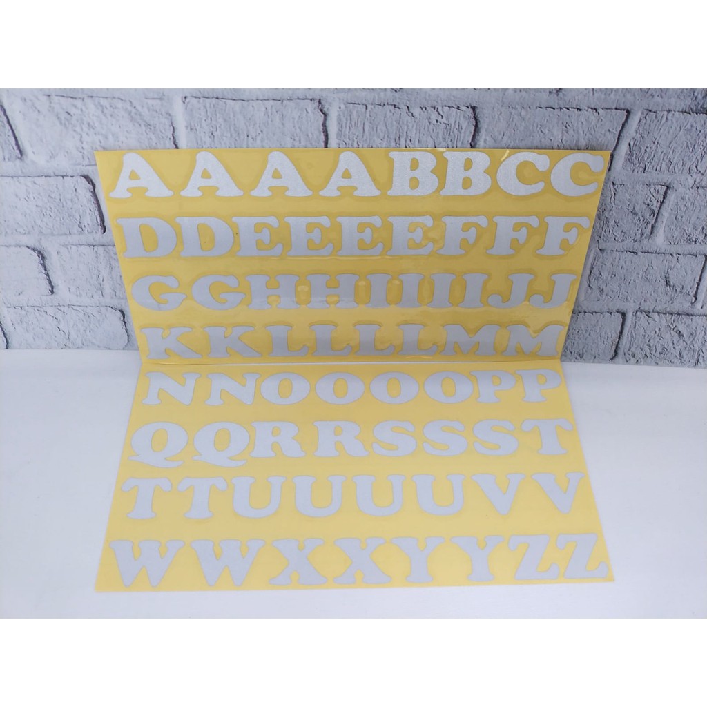 Jual Sticker Cutting Huruf Abjad Alphabet PUTIH Font Besar Stiker Motor ...