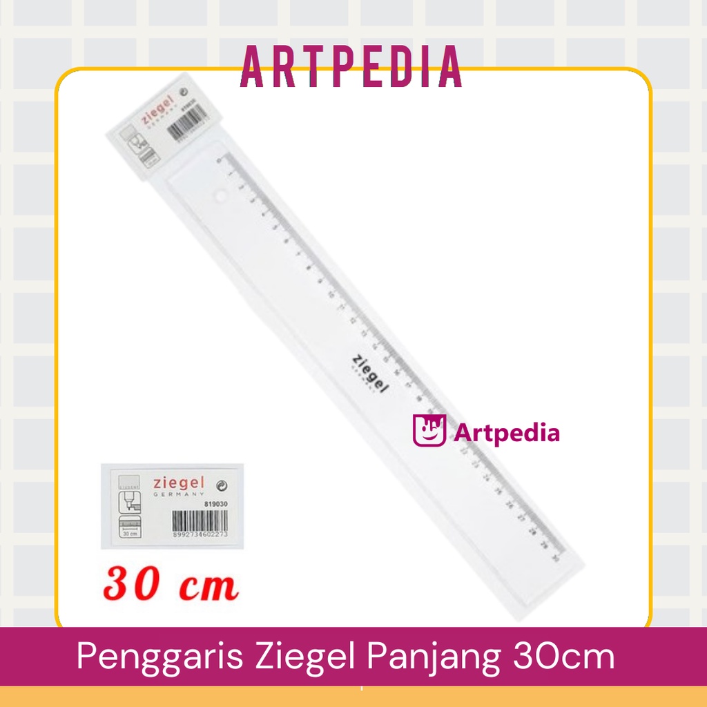 Jual Penggaris Ziegel Panjang 30cm - Ziegel Flat Ruler 30 cm Penggaris ...