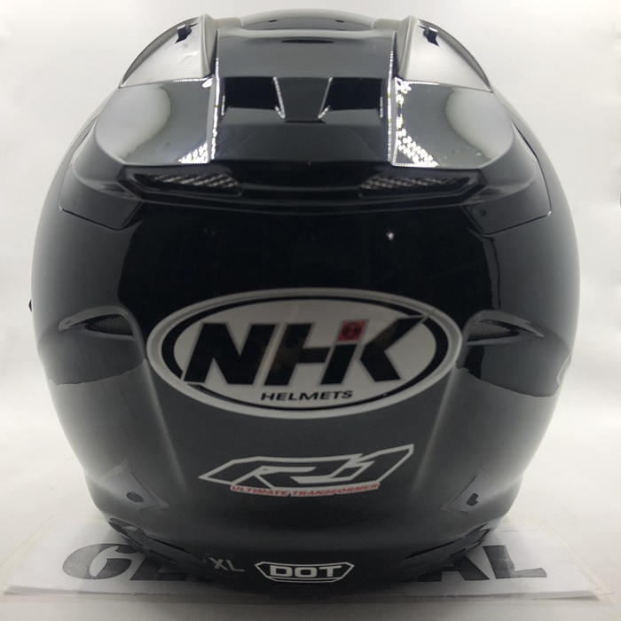 Jual NHK R1 SOLID - BLACK GLOSSY - DOUBLE VISOR | Shopee Indonesia