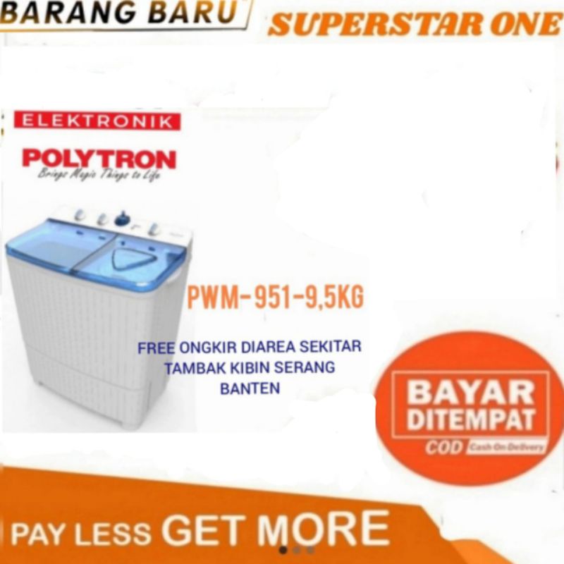 Jual Mesin Cuci Polytron PWM-951/PWM 951 Mesin Cuci 2 Tabung 9 Kg ...