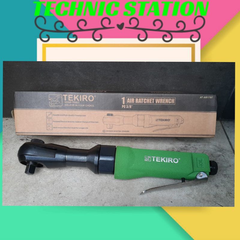Jual TEKIRO AIR RATCHET WRENCH 3/8inch Dr/Sok Rachet angin-hijau ...