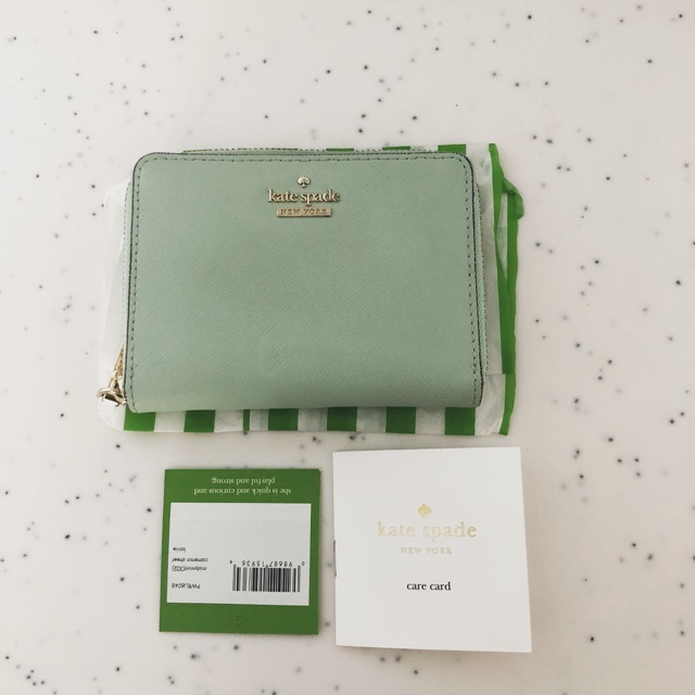 Jual Kate Spade cameron street lainie wallet in misty mint Shopee Indonesia