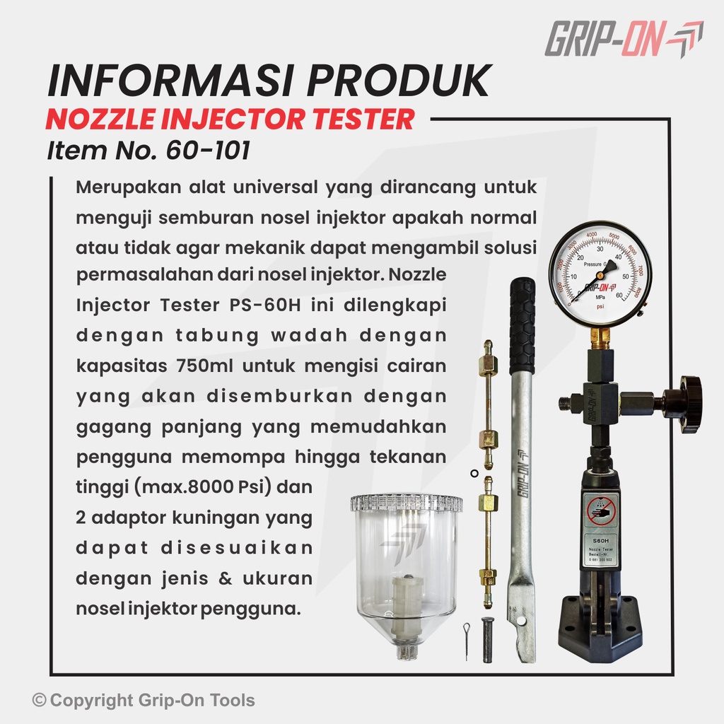 Jual GRIP ON NOZZLE INJECTOR TESTER PS-60H ALAT UJI TEST INJEKTOR NOSEL ...