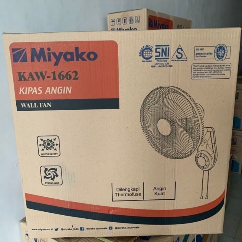 Jual Kipas Angin Dinding Miyako KAW-1662 GB / Wall Fan Miyako KAW