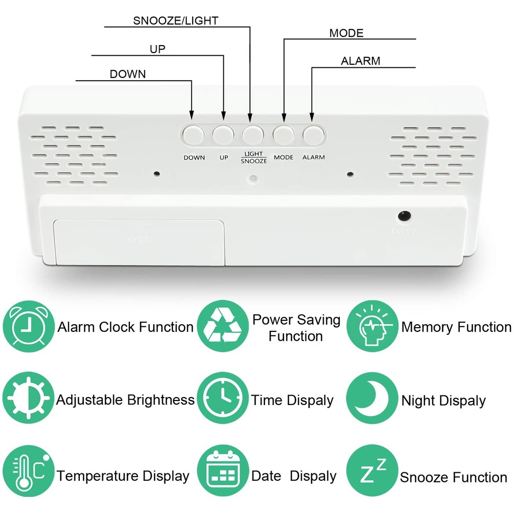 Jual Jam Meja Digital Led Weker Table Tidur Digital Alarm Clock GH ...