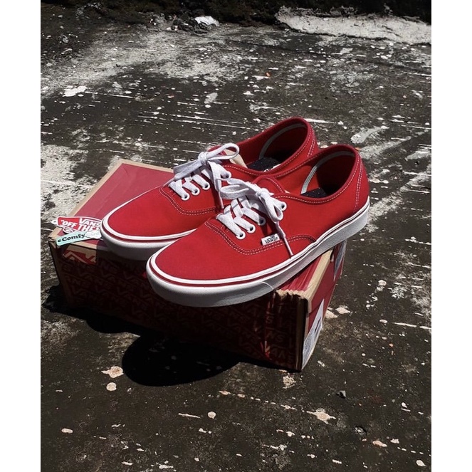 Jual Vans Authentic Red comfycush (RESMI PT NAVYA) | Shopee Indonesia
