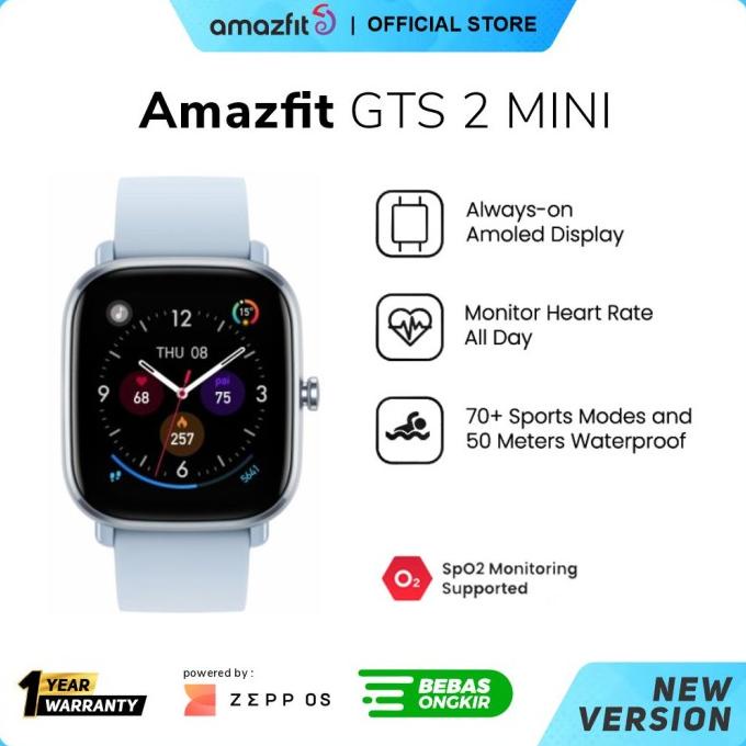 Jual Amazfit GTS 2 Mini Smartwatch GPS, 68 Sports Modes And SpO2 ...